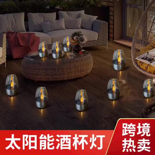 Cross-Border Solar Light Outdoor Courtyard Led Stainless Steel Candle Light Lawn Deck Decoration Halloween Night Light D
