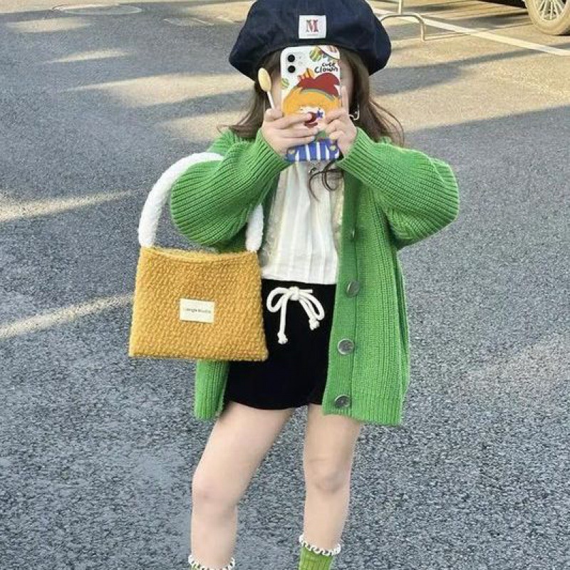 Picture of [in stock] South Korea children's clothing spring and autumn girls' sweater baby girl green coat children's coat sweater