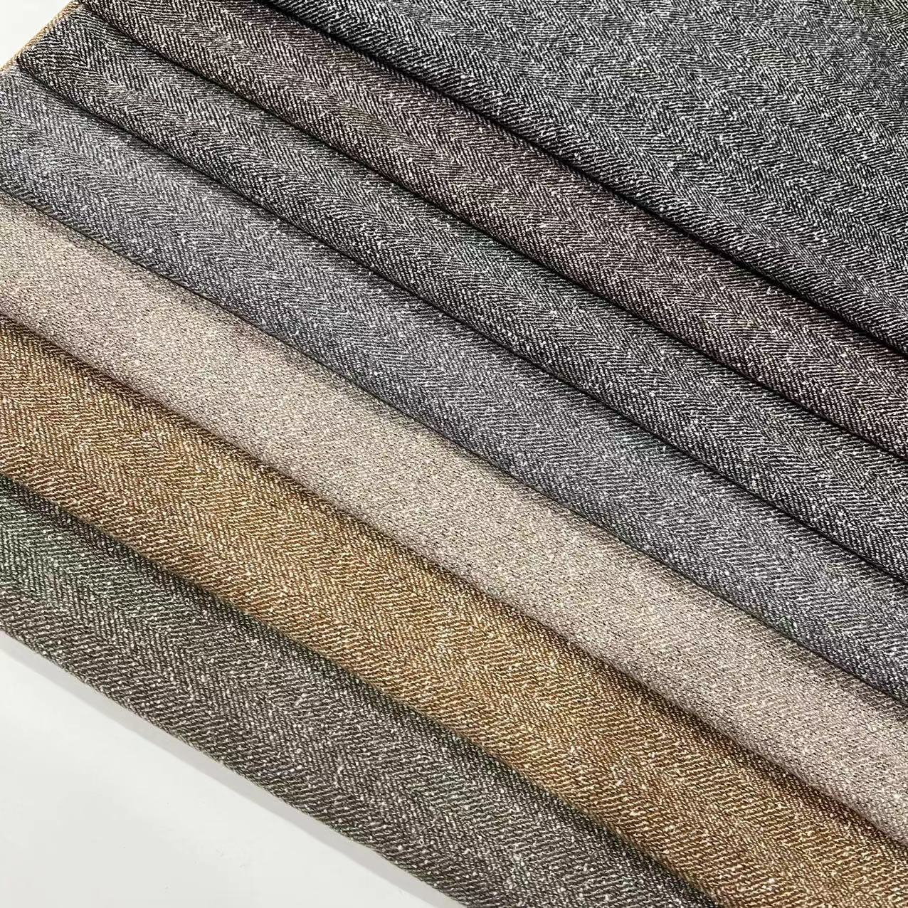 Spring and Autumn Herringbone Fabric Woolen Herringbone Wool Fabric Shoes Hat Bag Fabric Wholesale