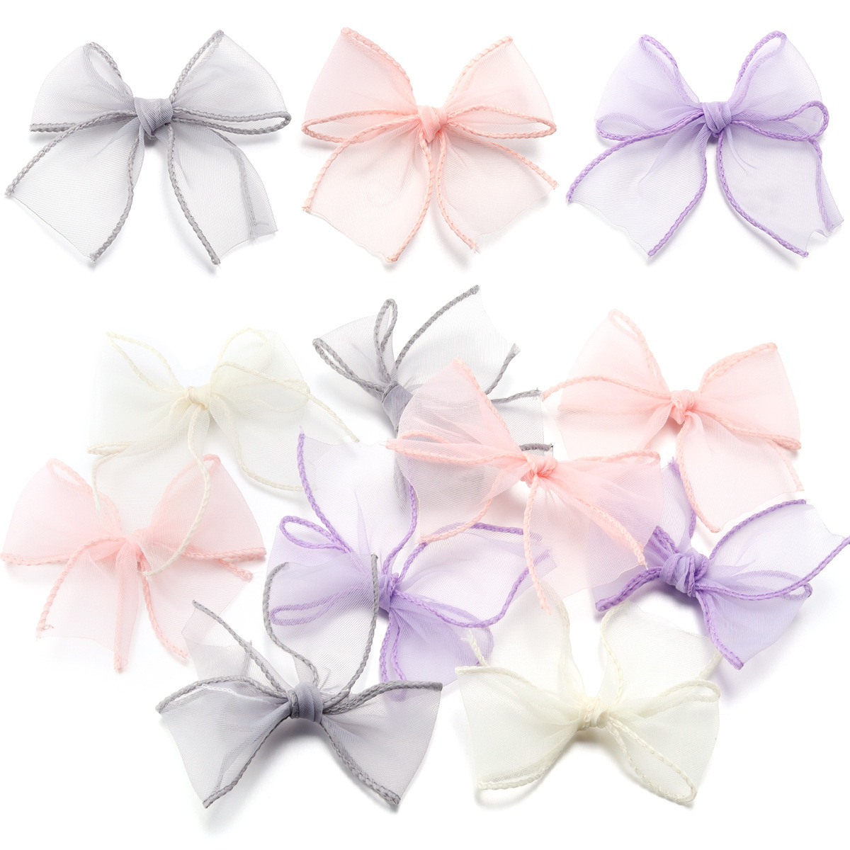 Picture of Fishtail Yarn Hand Tie Bow Hairpin Semi-finished Mesh Yarn Ribbon Bow Jewelry Hair Accessories Clothing Shoes and Hats Accessories