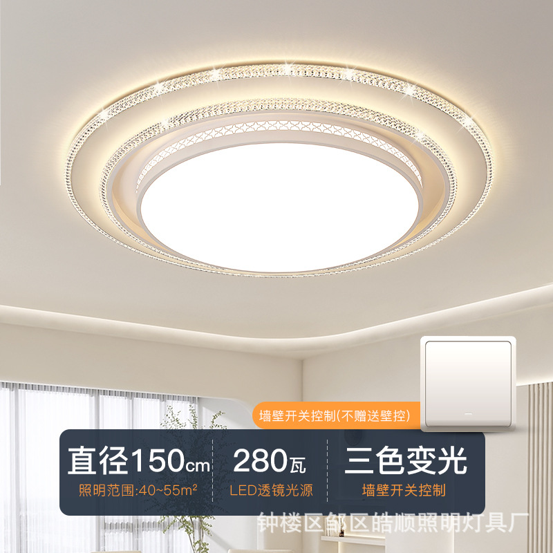 Picture of New round living room headlight light luxury high-end feeling crystal lamp modern simple ceiling lamp hall large size main lamp