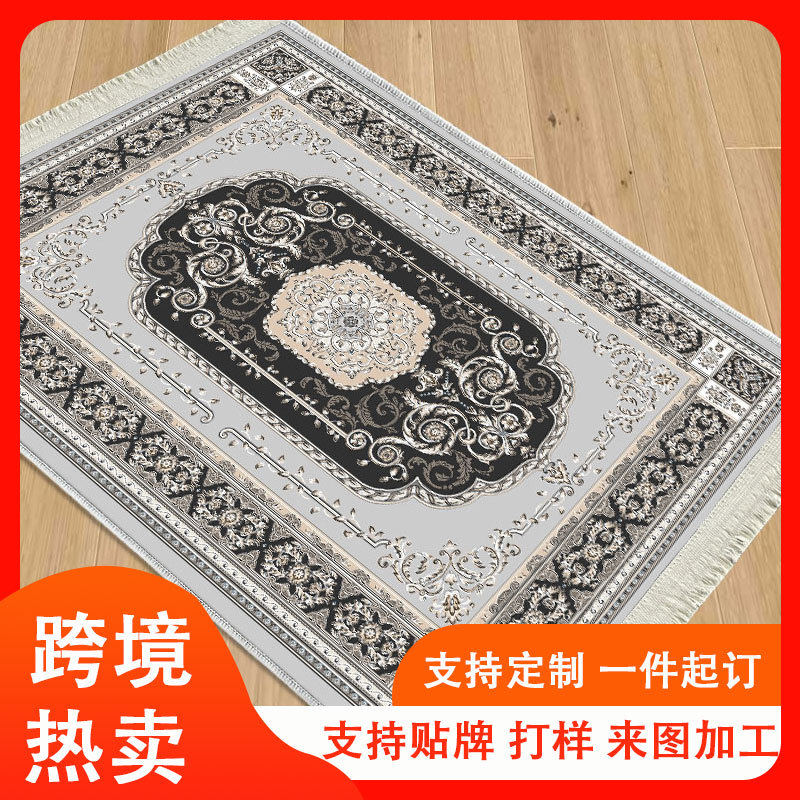 Cross-Border Retro Crystal Velvet Carpet Bedroom Floor Mat Nordic Ethnic Style Tassel Carpet with Tassel Living Room Mat Wholesale