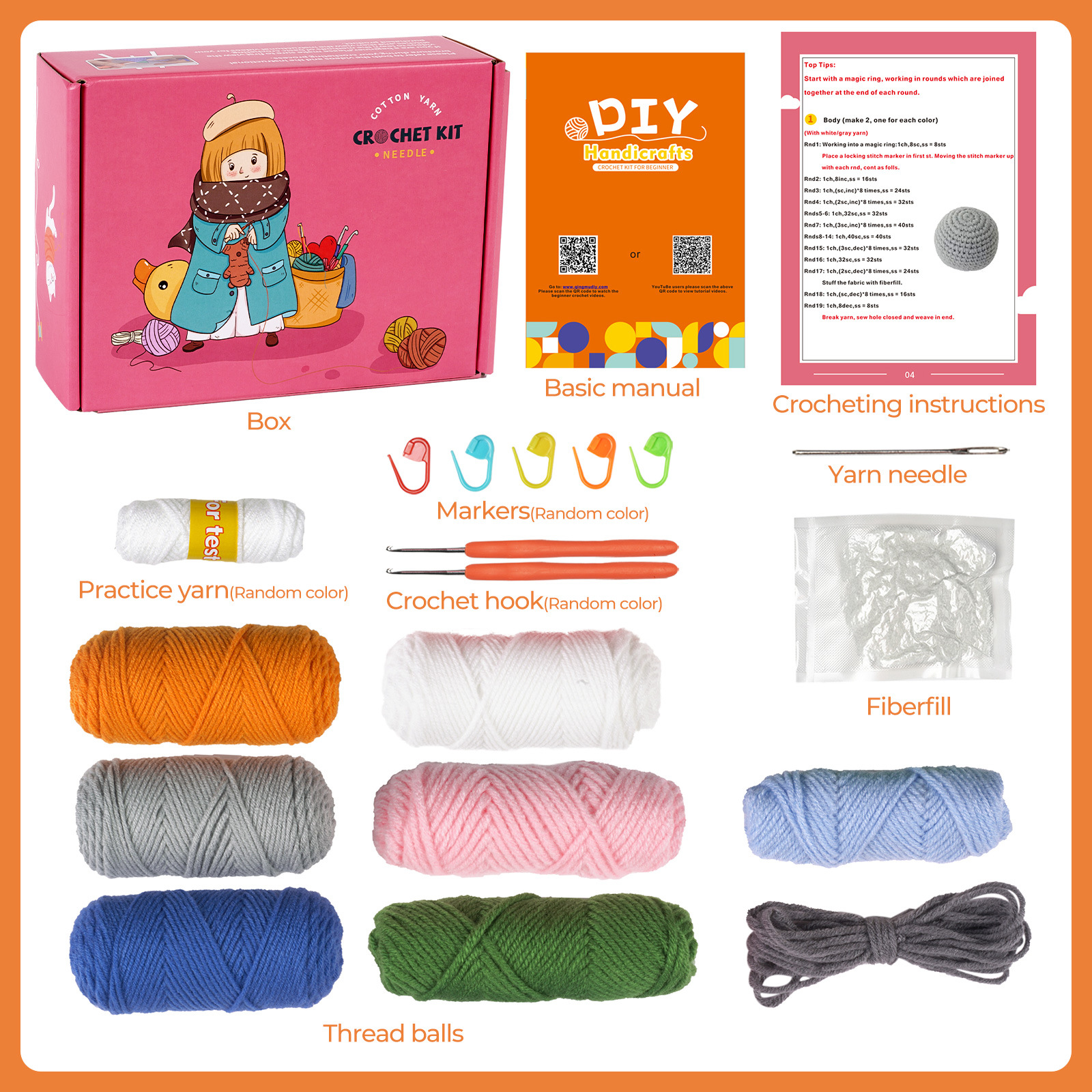 Picture of Amazon new English manual crochet material package woven handmade DIY wool carrot Genie
