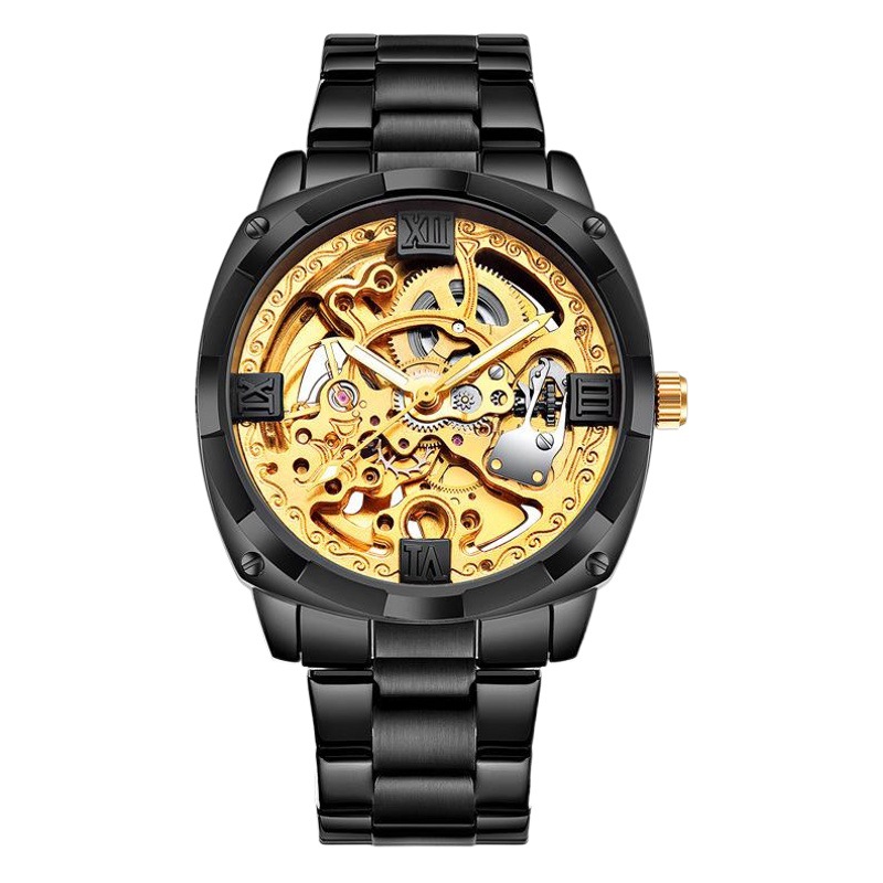 Men's Watch fashion large dial automatic mechanical watch steel belt fashion men's watch foreign trade cross-border watch men's delivery