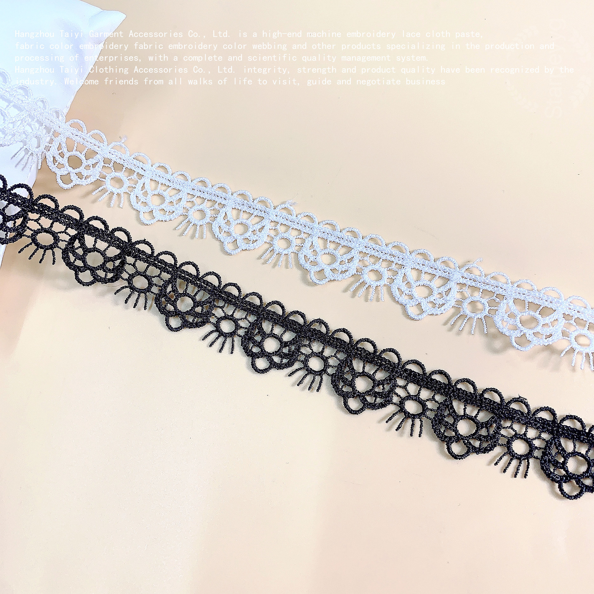 Good things polyester hollow polyester water-soluble lace clothing accessories jewelry materials DIY unilateral wave bar code lace