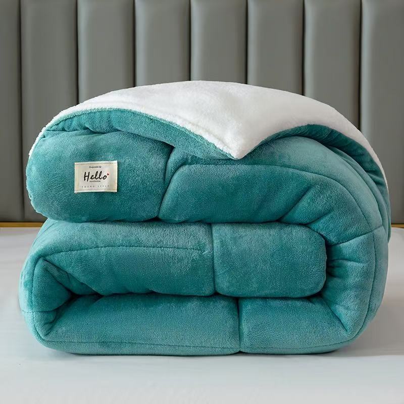 Picture of Lambswool milk velvet winter quilt autumn and winter double thickened warm gift quilt student dormitory velvet quilt core wholesale