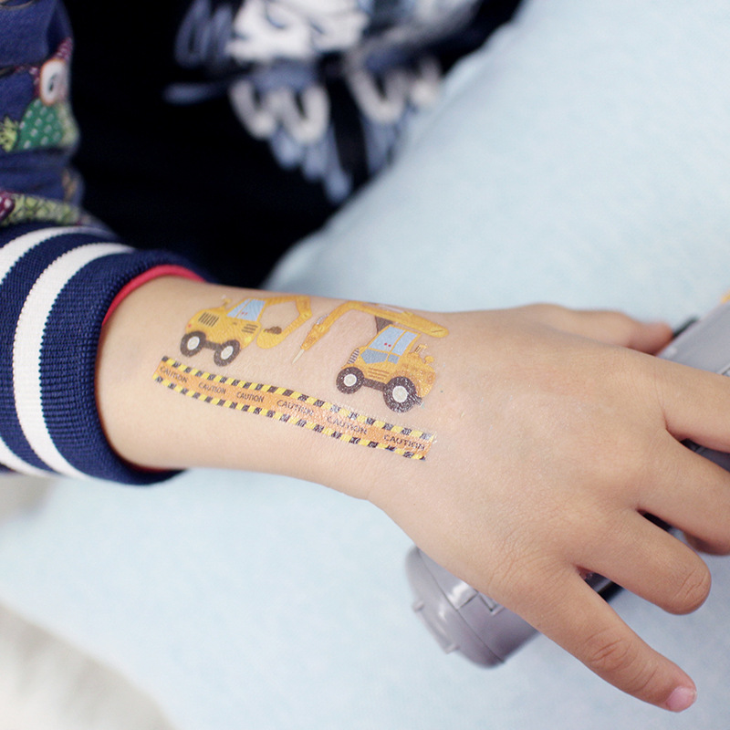 Picture of Spot children's tattoo stickers cartoon car engineering car waterproof odor-free cute boys and girls baby stickers cross-border