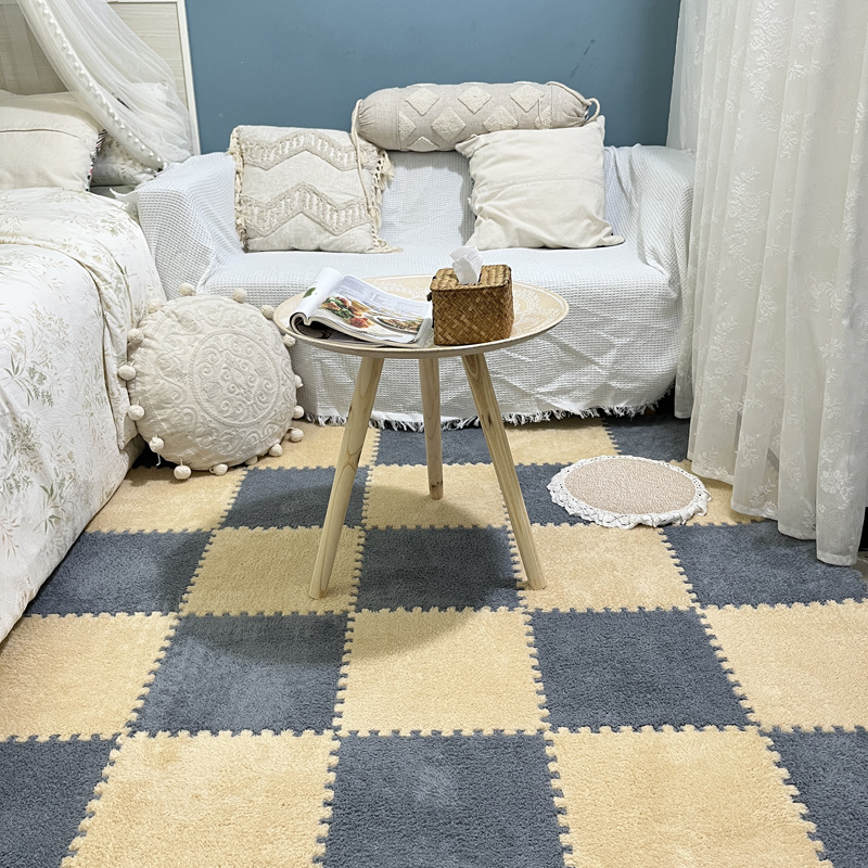 Picture of Plush room stitching carpet bedroom living room 2023 New ins style bedside blanket full floor mat cushion home