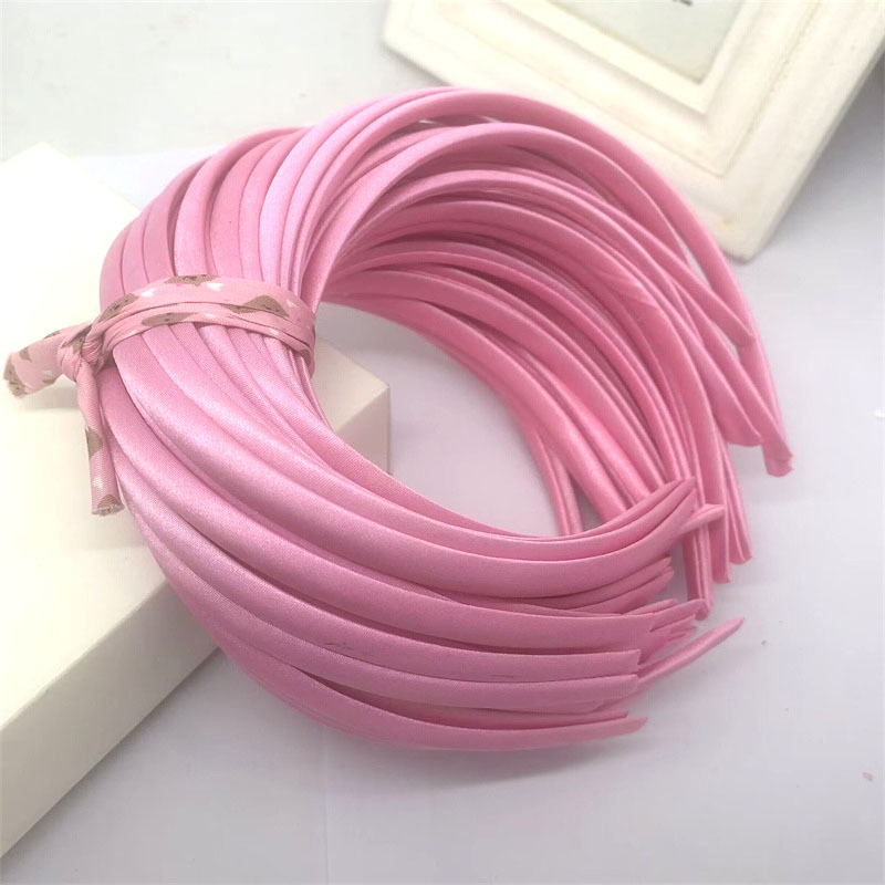 Picture of 10mm Candy-Colored Cloth-Wrapped Thickeneded Headband DIY Hairband Material Hair Accessories 1cm Satin Set Cloth Headband