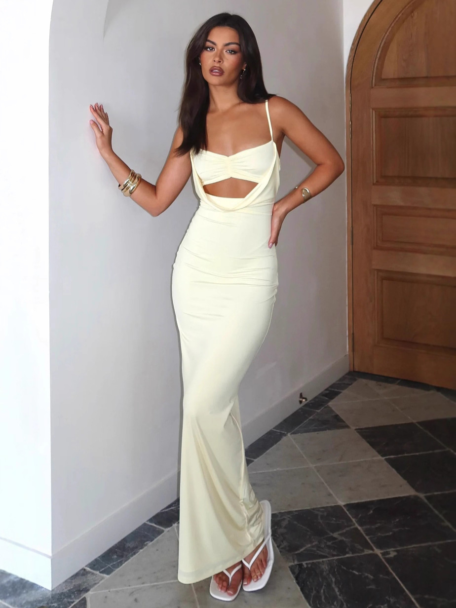 G25D076-European and American Cross-Border Women's Clothing, Ladylike Style, Sexy Long Skirt, Suspender Pleated Hip-Hugging Dress