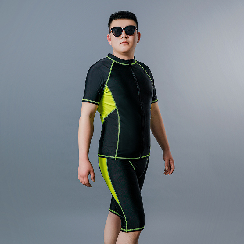 Swimming Suit Men's Training Swimming Suit Adult Split Large Size Swimming Trunks Five-point Sun Protection Conservative Suit Men's Swimming Suit