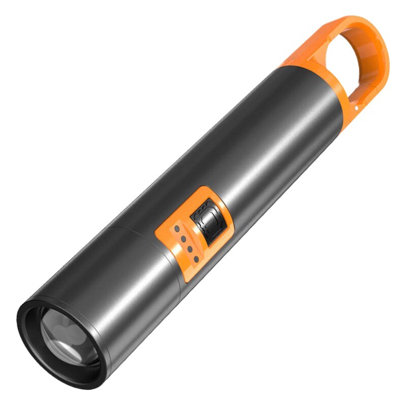 White laser retractable zoom flashlight little monkey LED electric display USB charging home outdoor lighting lasting endurance