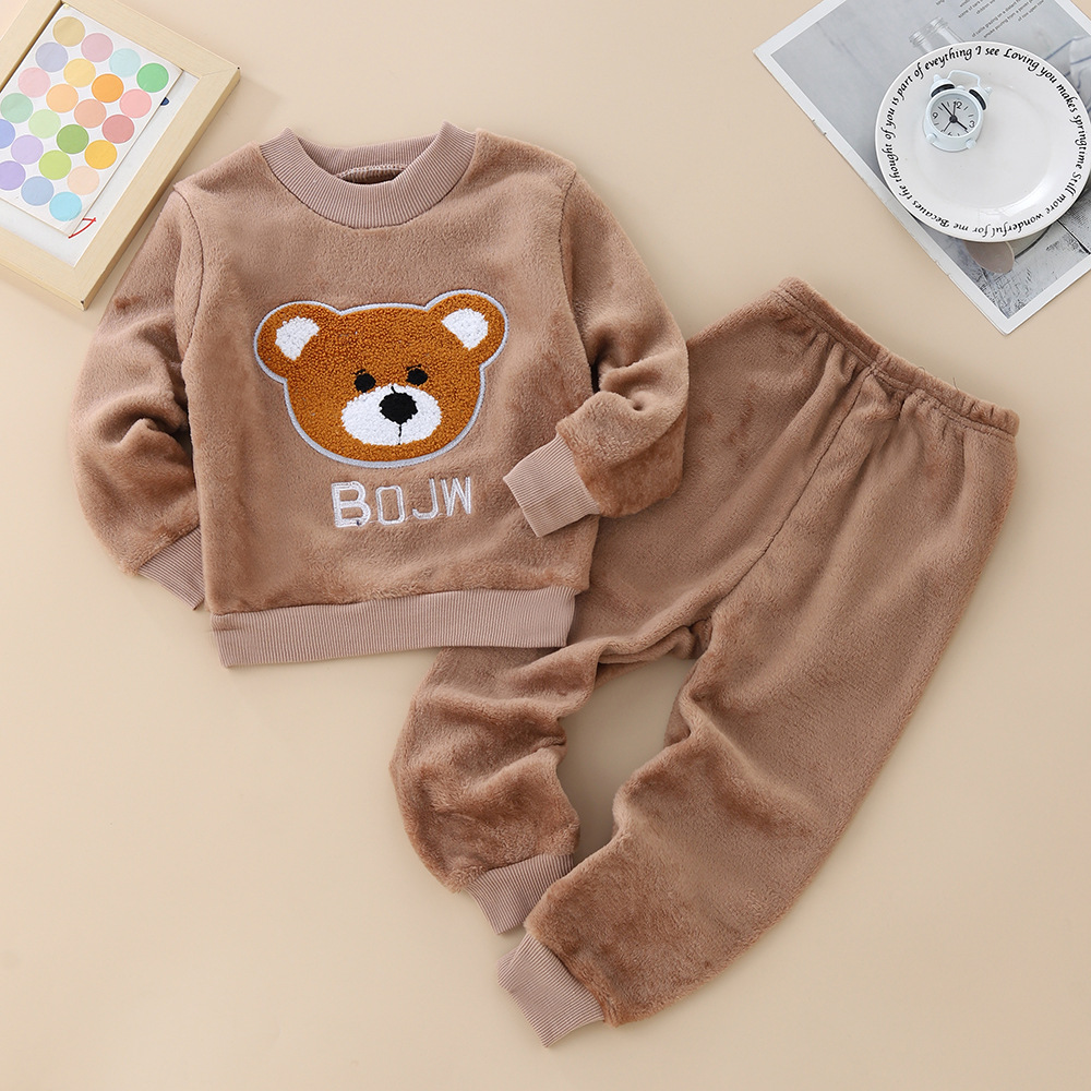 Picture of Baby Winter Pajamas Set 2025 New Baby Kidsren's Clothing Boys and Girls Autumn and Winter Flannel Home Clothes Trendy