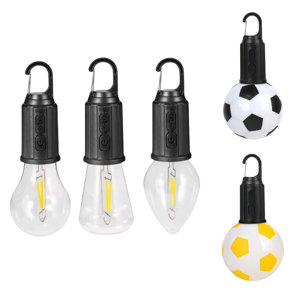 Retro Tungsten Lamp Outdoor Camping Tent Light TYPE-C Charging Stall Night Market Light Bulb Christmas Atmosphere Football Light