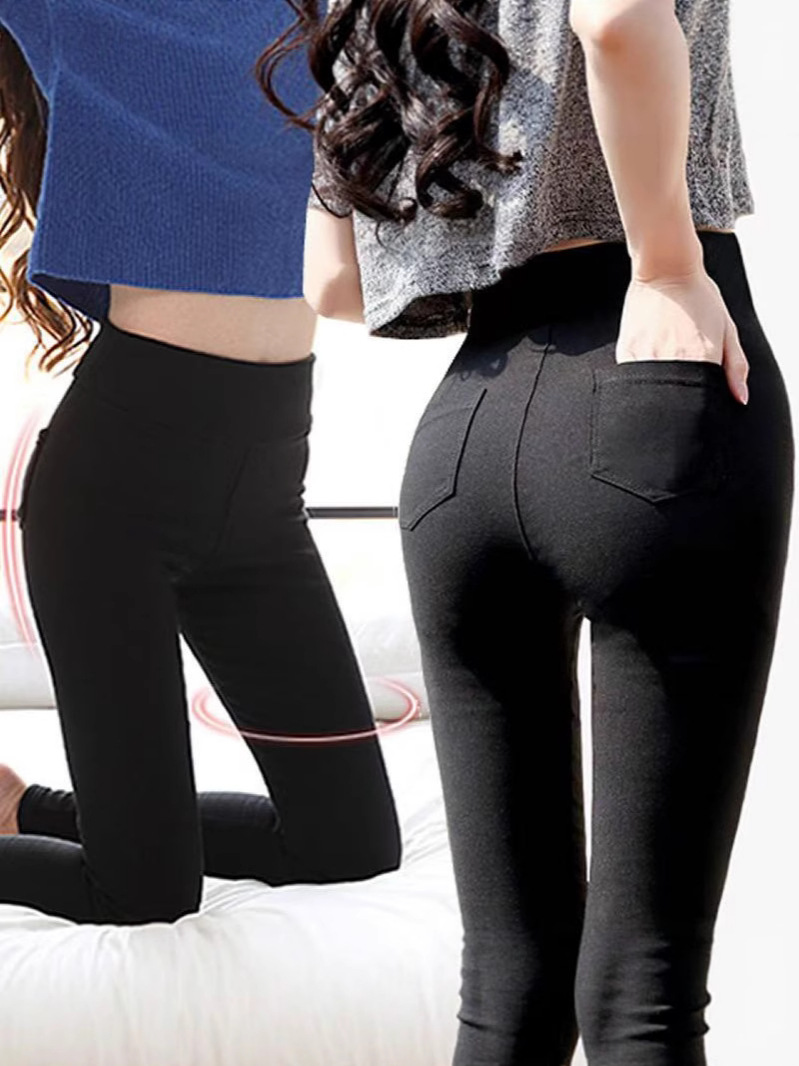Picture of Korean-style Stretch Tight Pants Skinny Pants All-match Fashion Pencil Pants Women's Outer Wear Casual Leggings Black Spring and Autumn