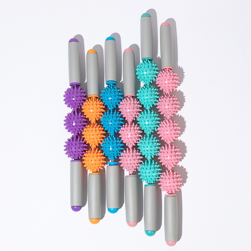 Spike Massage Stick Muscle Relaxation Mace Skinny Leg Arm Artifact Rolled Back Fascia Stick Gear Hedgehog Stick