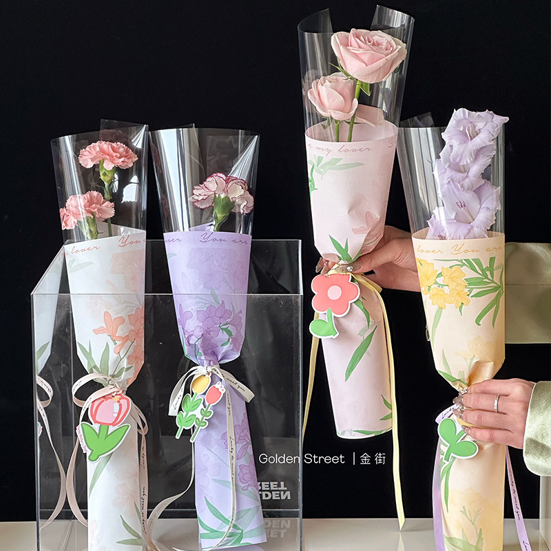 Mother's Day Flowers Violet Flowers Single Packing Bag Flower Wrapping Paper Atmosphere Paper Floral Shop Floral Materials