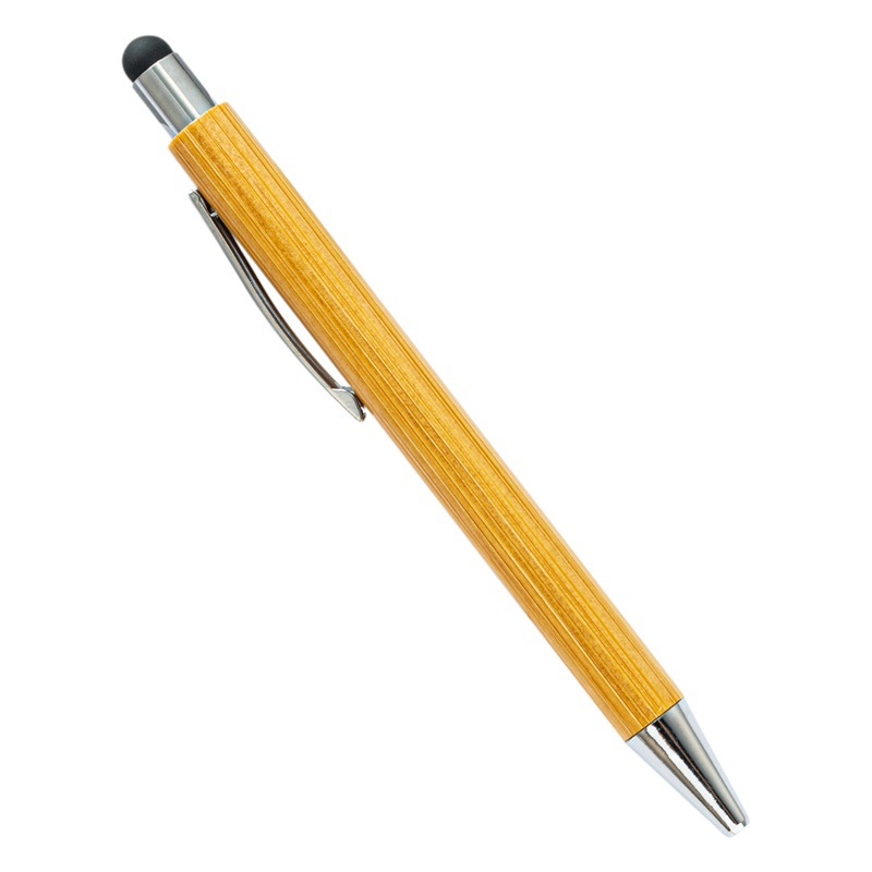 Press touch screen bamboo pen printable logo hotel office student gift advertising Pen Press bamboo pen wholesale