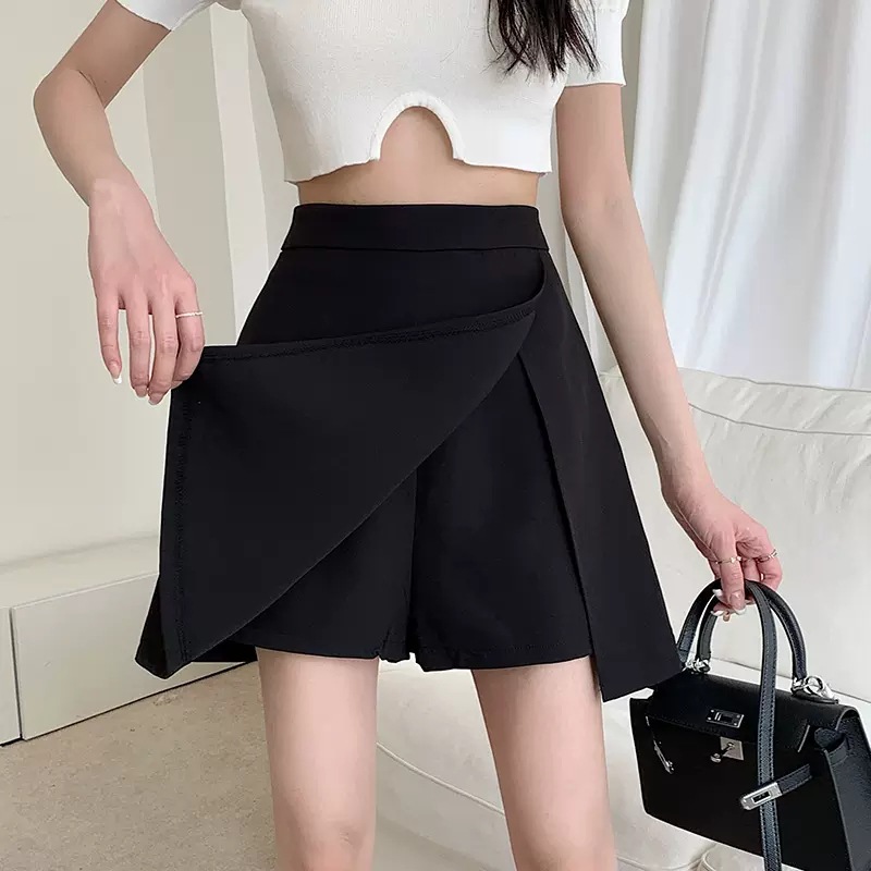 Black Skirt Women's Summer 2024 New chubby girl Slimming Hip Skirt Small High Waist A- Line Skirt Pants