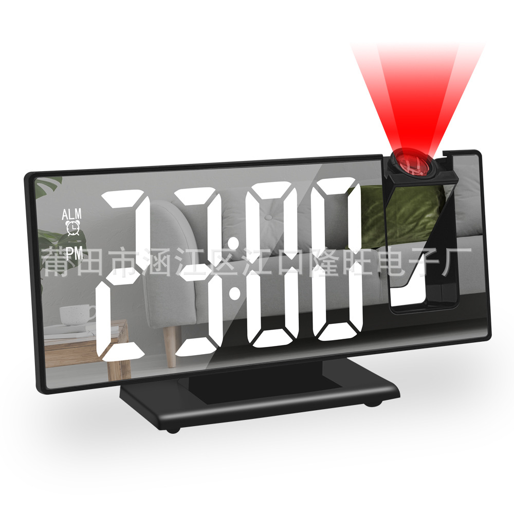Picture of Amazon mirror multi-function LED projection clock student silent color screen desk clock electronic digital smart alarm clock