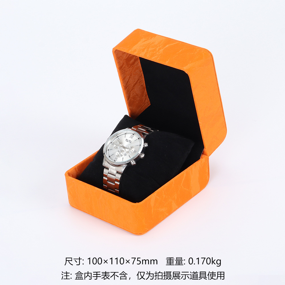 Picture of Pu Leather Watch Box Universal Flip Watch Box Storage Box Portable Watch Packaging Display Box High-End Pocket Watch Box