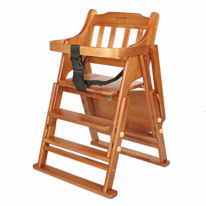 Picture of Baby Dining Chair Children's Dining Table and Chair Home Portable Foldable Multifunctional Seat Baby Dining Solid Wood Chair