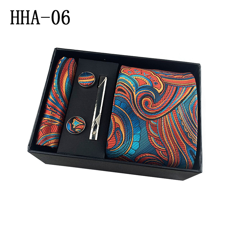 Picture of Factory Wholesale Men's Tie Business Dress Wedding Photo Suit Accessories Tie Cufflinks Square Tie Gift Box