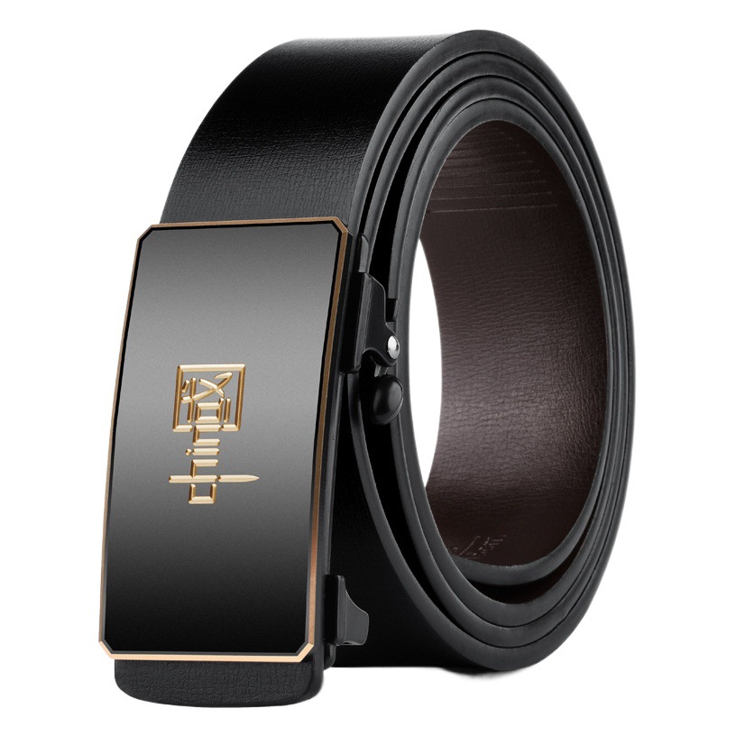 Paul genuine goods Belt Men's Imitation Genuine Leather Automatic Buckle Trendy All-match Casual Belt Trousers with Chinese Style Fashion Plus