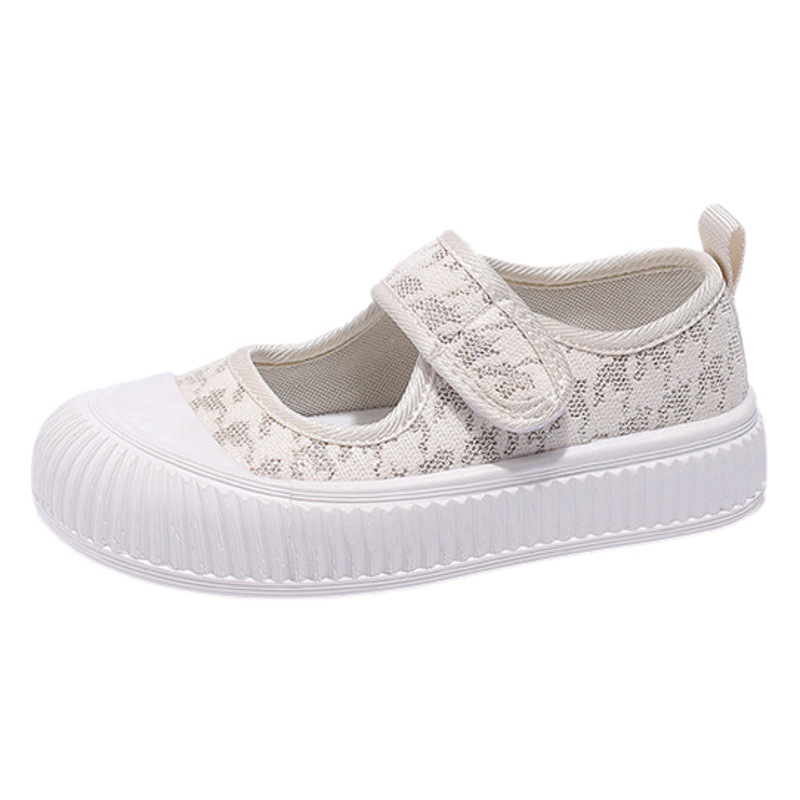 Mary Jane Canvas Shoes Girls 2024 Summer New Kidsren's Biscuit Shoes Breathable Casual Middle and Large Kidsren's Sneakers