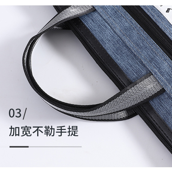 Picture of Thickened Oxford Cloth Briefcase Large Capacity Meeting Briefcase Customized Portable File Bag A4 Storage File Bag
