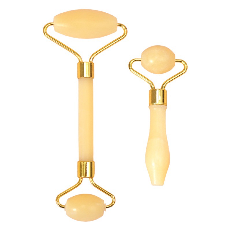 Quiet Cap Zinc Alloy Bracket Jade Roller Yellow Seed Jade Household Jade Massage Stick Jade Roller Massager