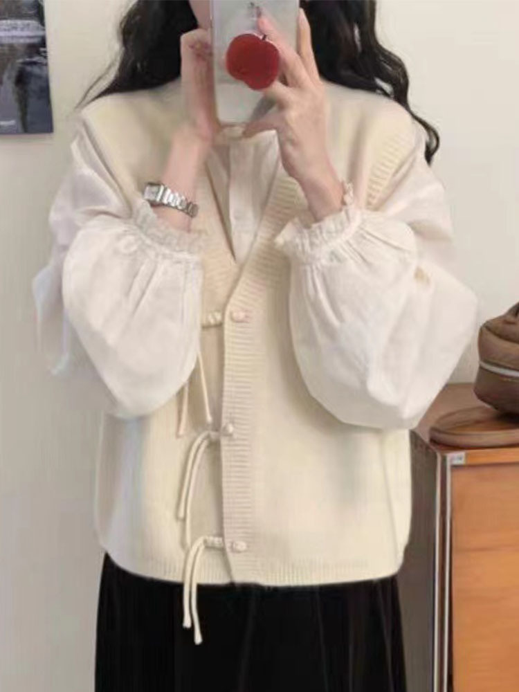 2024 Spring and Autumn New Knitted Vest Vintage Button Cardigan Vest Fashion Elegant Solid Color Simple All-match Waistcoat