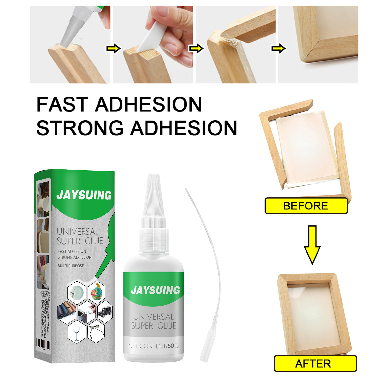 Jaysuing Multifunctional Adhesive Glue Repair Tile Leather Wood Repair Handmade DIY Quick-Drying Adhesive