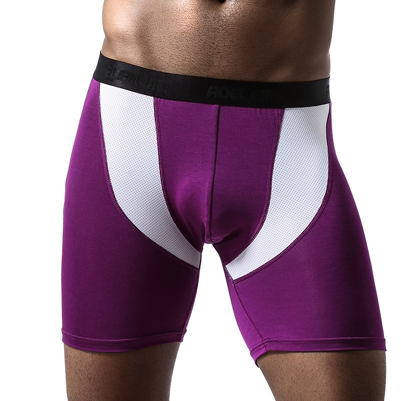 Picture of Sports Underwear Men's Anti-wear Leg Modal Professional Running Fitness Tight Long Leg Quick-drying Long Boxers