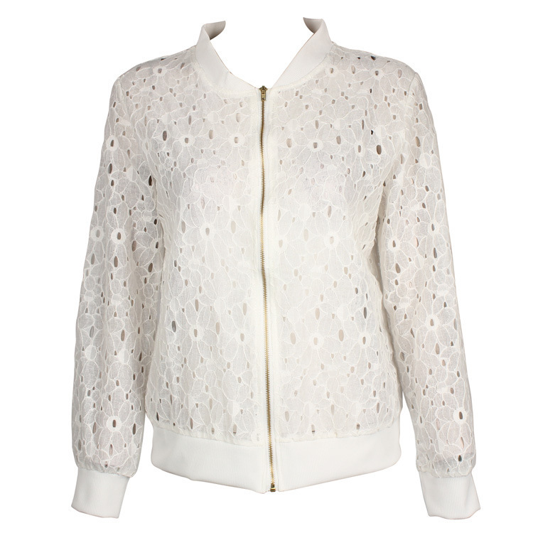 Picture of 2021 Summer New Korean-style Thin Long-sleeved Lace Sunscreen Clothing Women's Short Zipper Baseball Coat