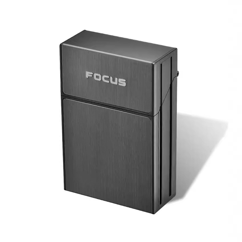 Picture of 035A Rechargeable Cigarette Case Lighter 20 Pack Portable Hard Bag Personality Creative Men's Removable USB Lighter