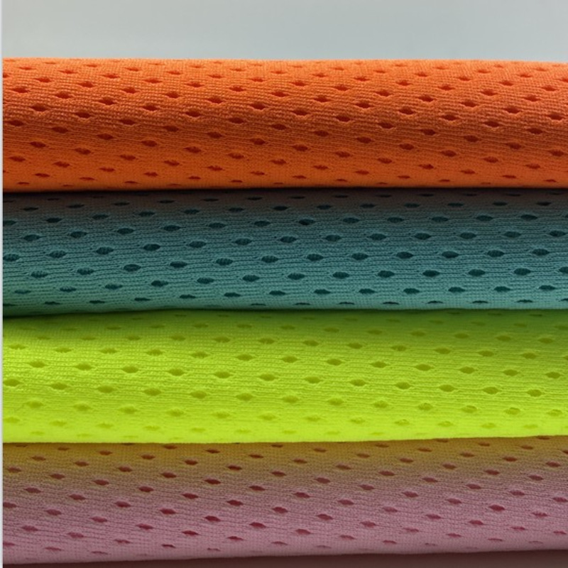 In stock 75D low elastic hole cloth polyester mesh cloth moisture wicking basketball clothes cloth sportswear vest lining