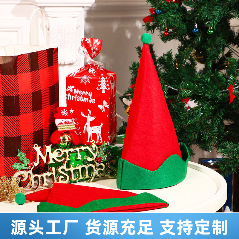 Cross Border Felt Hat Christmas Party Decorations Santa Claus Hat Gift Accessories Children Gift Wholesale