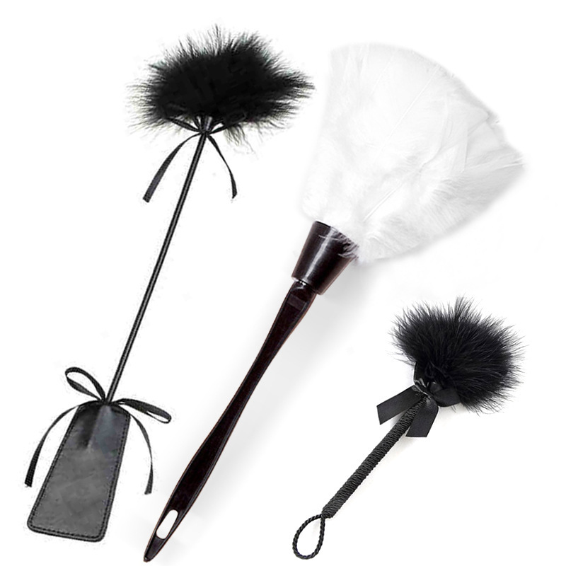 Picture of Black accessories flirting short feather stick Teasing tease stick slap feather stick adult supplies sexy underwear accessories