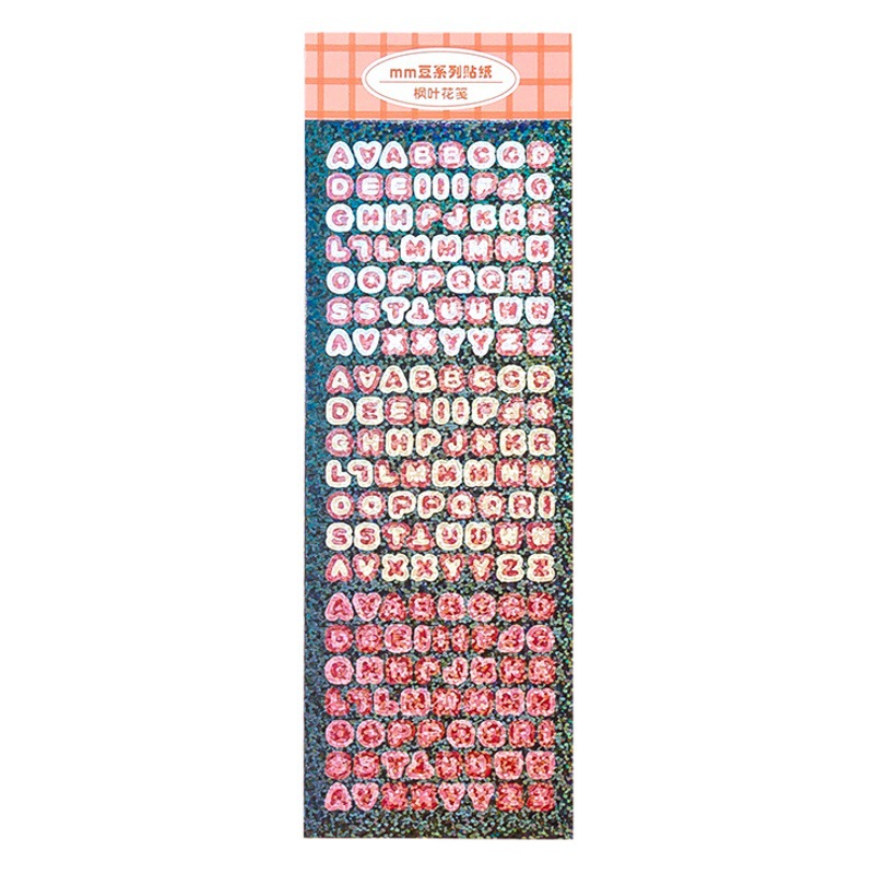 Message mm Bean Alphanumeric Sticker Korean ins Basic Goo Card Sticker diy Hand Account Decoration 4 6