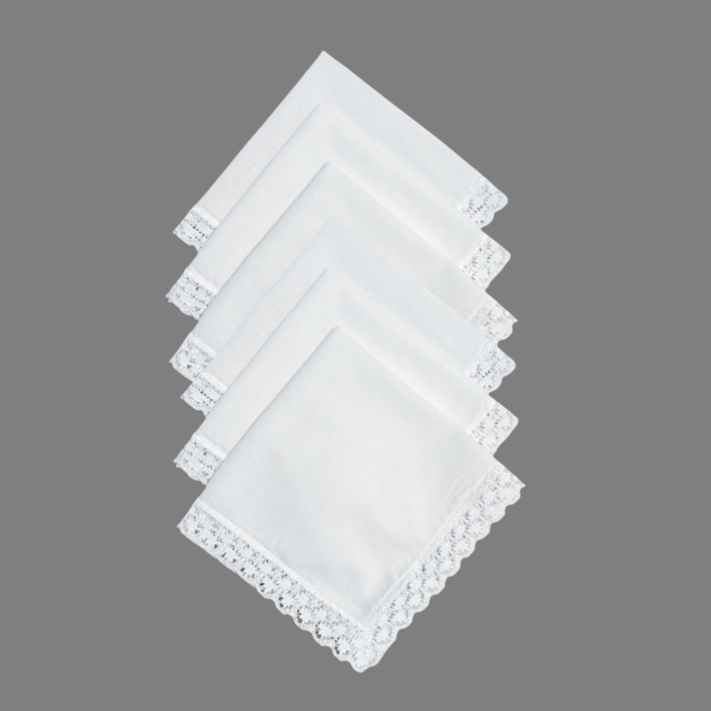 Cross-Border Platform Wedding Season Cotton Lace Small Handkerchief Happy Handkerchief DIY Embroidery Printing Handmade