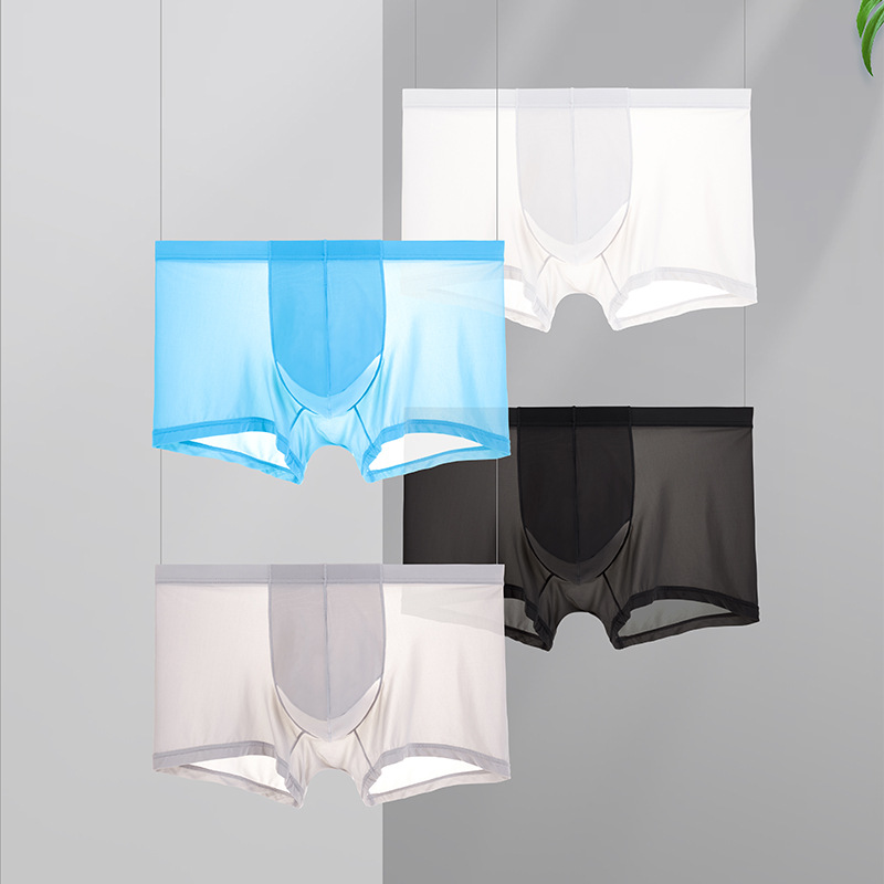 Picture of Clearance Summer Ice Silk Detachable Men's Underwear Ultra-Thin Fully Transparent Quick-Dry Elephant Trunk Boxer Briefs Breathable Quick-Dry