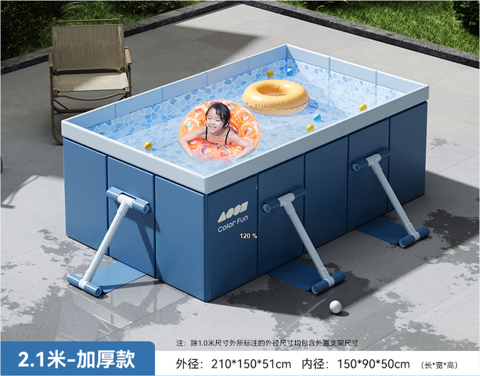 Picture of New Outdoor Inflatable Swimming Pool Folding Swimming Pool Courtyard Children's Paddling Pool Ball Pool Free Installation Swimming Pool