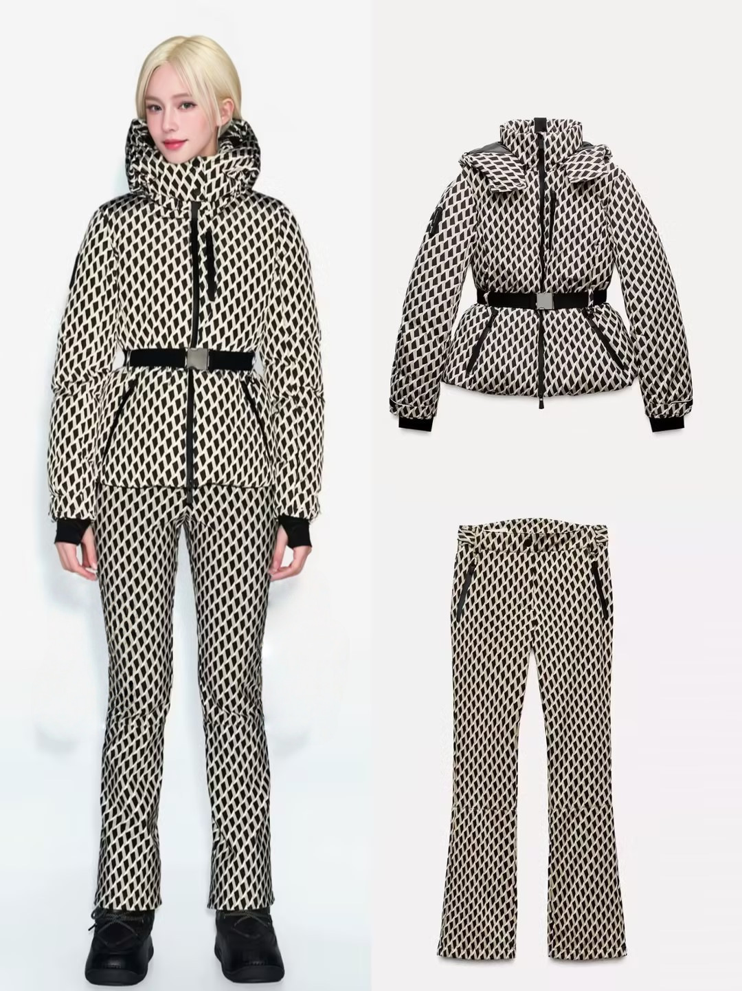 Foreign Trade Cross-border AliExpress Amazon Explosions Ski Series Fashion Joker Waist Down Cotton Cotton Cotton Pants