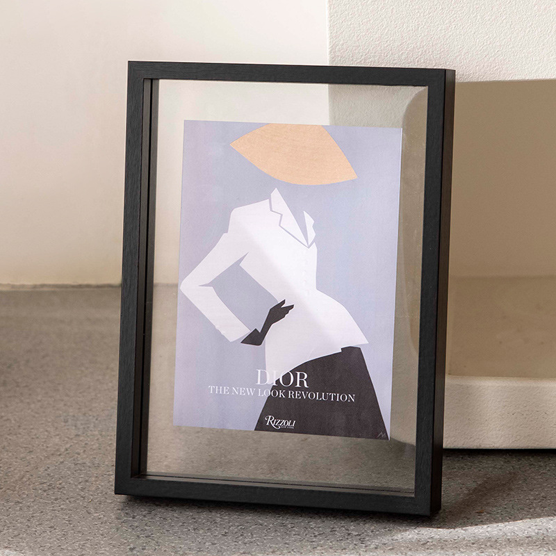 Picture of Double-sided transparent photo frame glass a4 picture frame mounting frame 7-inch specimen acrylic photo frame decoration 6-inch frame