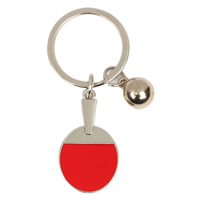 Cross-border hot table tennis racket key chain badminton tennis key chain metal paint pendant gift wholesale