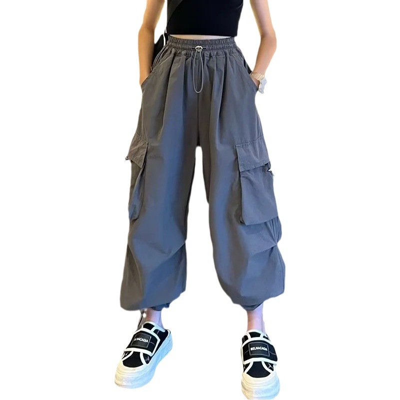 Girls' Pants Summer Overalls 2024 New Style Fashionable Children's Loose Casual Pants Summer Dress Leg Pants Thin