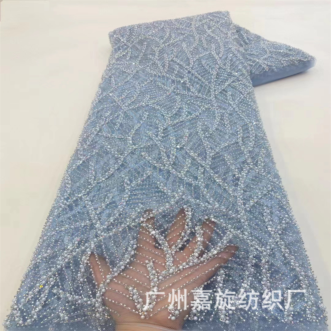 2023 new random pattern bubble beads sequined bead tube embroidered cloth wedding dress designer women's clothing fabric JX3775