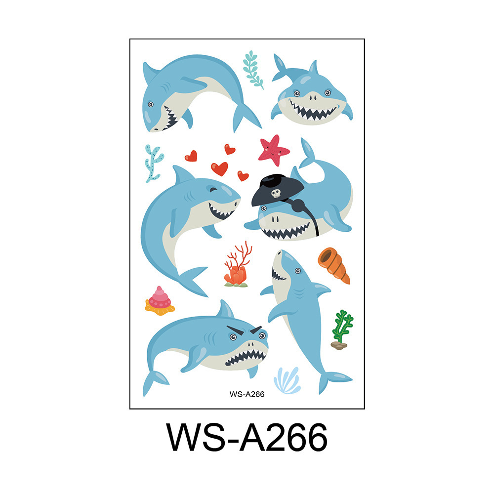 Picture of Spot Wholesale Children's Cartoon Original Tattoo Stickers Marine Animal Summer Tattoo Stickers Dolphin Shark Little Whale