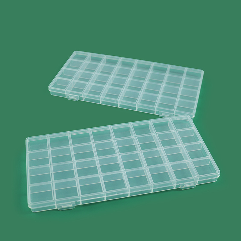Plastic Pp Transparent Fixed Storage Box Jewelry Parts Organizer Box Button Five-Claw Buckle Beaded Packaging Box Tool Box